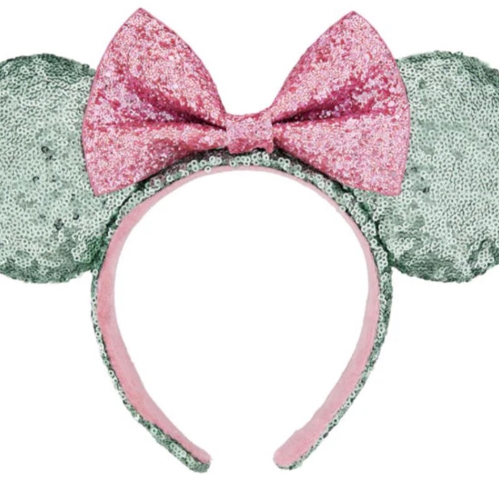 Disney Parks Pink Sugar Rush Minnie Mouse Ears Limited Bow Sequins Headband - Picture 1 of 10
